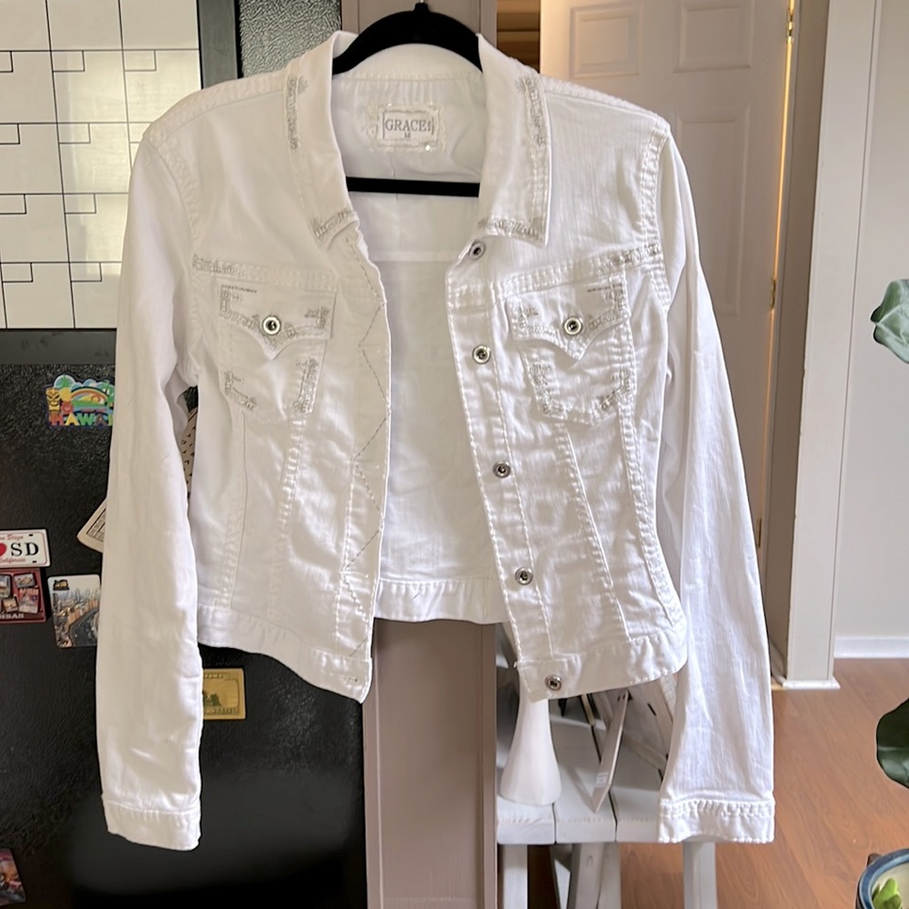 Grace Classic White Denim Jacket